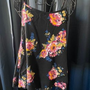 Mudd - Floral Crochet-Trim Swing Crop Tank